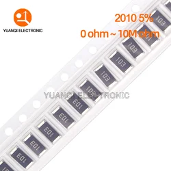 50pcs 2010 5% 3/4W Resistor SMD 0R - 10M 0 10 100 220 330 470 ohm 0R 10R 100R 220R 470R 1K 2.2K 4.7K 10K 47K 100K 220K 470K 1M