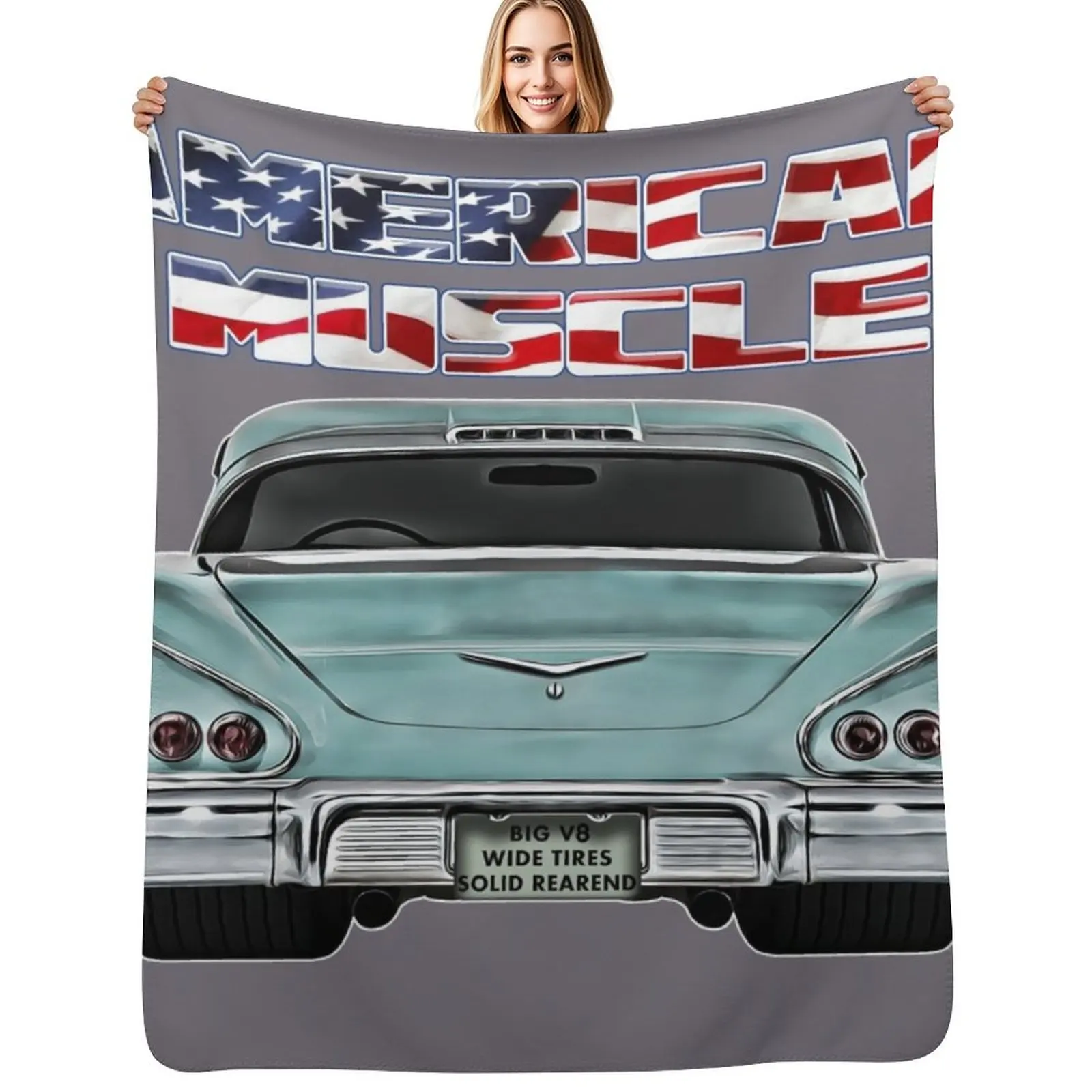 1958 Hotrod Muscle Car Oldtimer Youngtimer 58 Throw Blanket Cozy Napping Blanket Gift for Mom Dad