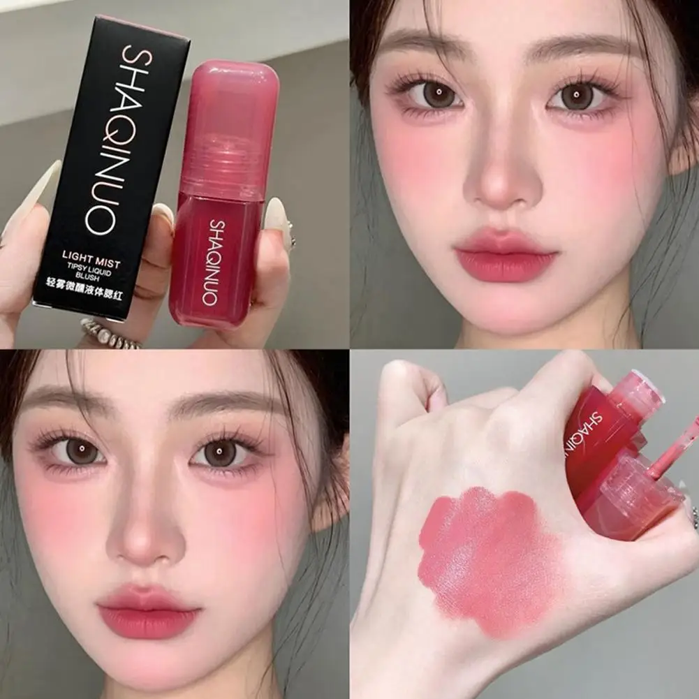 Perzikroze Blush Vloeibaar Hydraterend Glad Langdurig Niet-vervagend Gezichtscontour Verhelderend Essentiële natuurlijke make-up