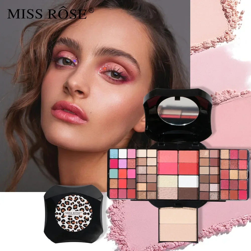 MISS ROSE Pro-Kit complet de maquillage pour femme, coffret tout-en-un, ombre à barrage, poudre, rouge à lèvres, gloss, palette de pinceaux