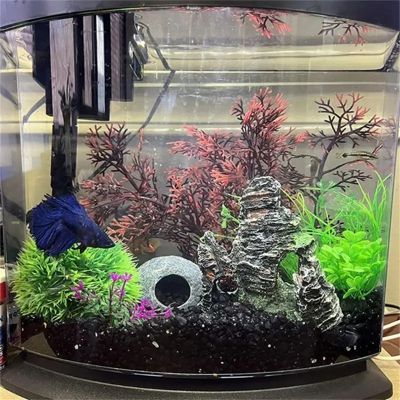 

Аквариумы, декоративная коралловая трава, 7 шт., аквариумы, искусственные растения и укрытие, пещера для пресноводной соленой