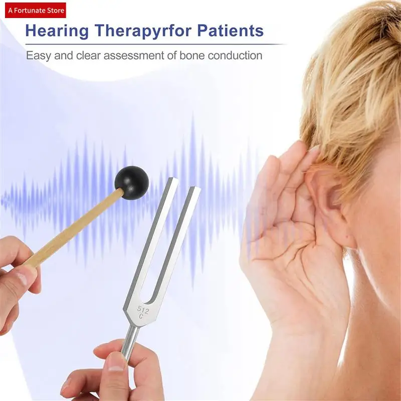 

2X Aluminum Alloy Tuning Forks,512Hz Tuning Fork With Hammers For Nervous System Testing Sound Healing Therapy-A78G