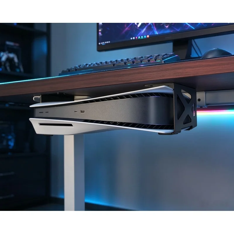 ApplicablePS5andPS5ProThe floating stand for digital consoles features an invisible, ultra-thin design that saves space and prov