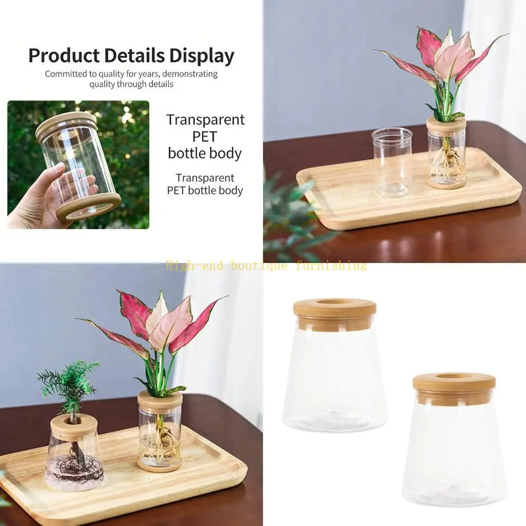 L9NB Innovative Hydroponic Container Easy Plant Growth Monitoring Small Flowerpot for Succulents Home Decoration Hydroponic