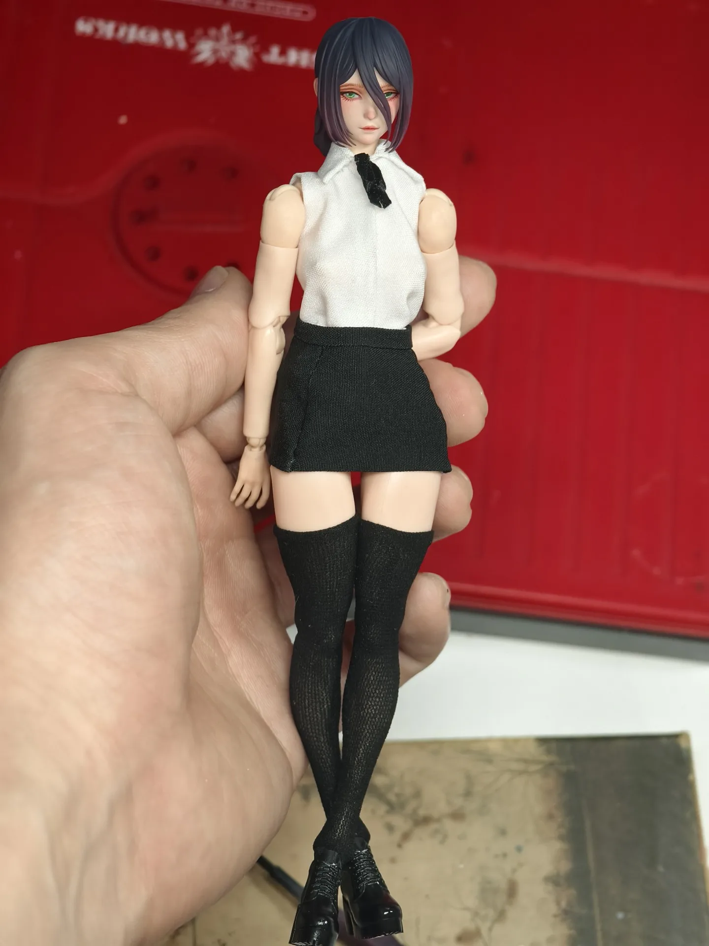 اليدوية 1/12 مقياس أنثى رينيه الشيطان رأى رجل رئيس نحت قميص بدون أكمام الملابس المهنية ل 6in عمل نموذج لجسم #3