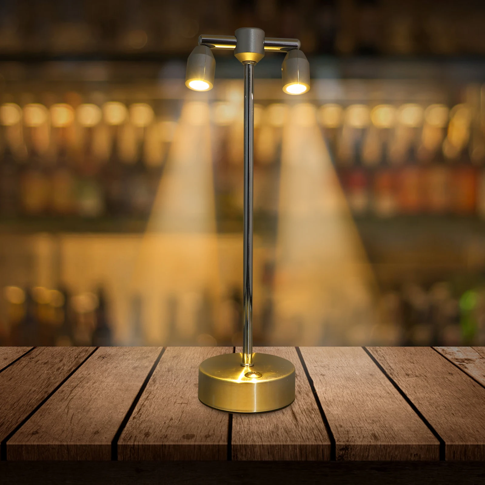 

Double Heads Spotlight Table Lamp LED Bar Decorative Night Light Warm Gentle Uniform Plastic Stainless Steel Bedside Small On