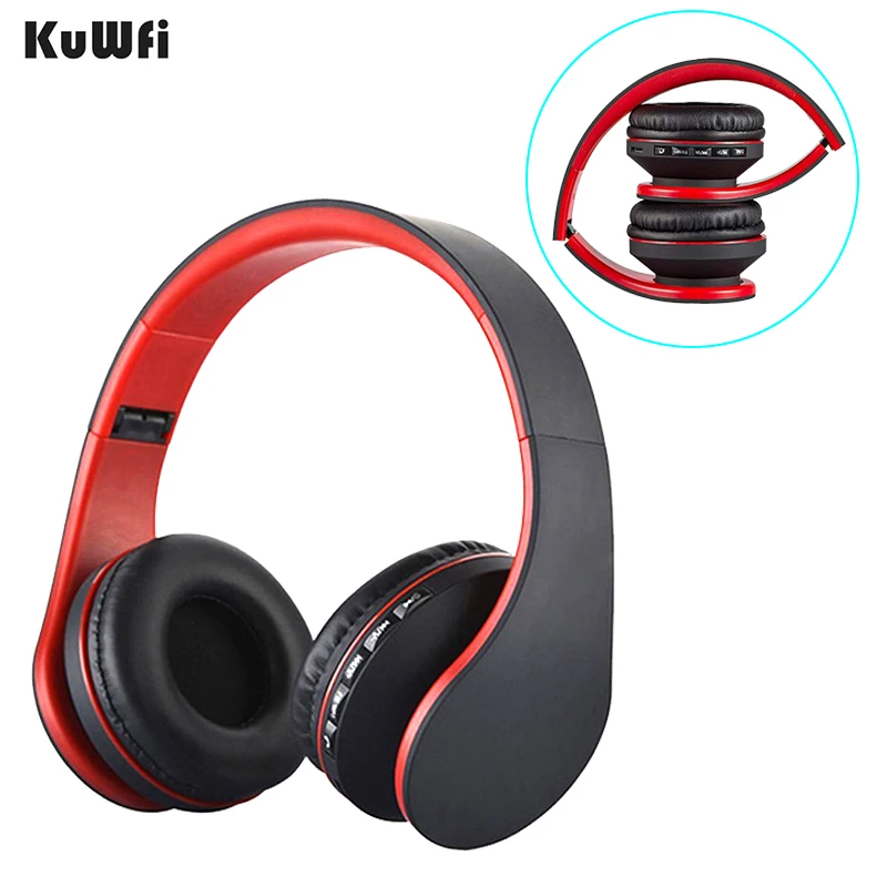 Cuffie Wireless KuWFi 5.0 auricolari Bluetooth cuffie vivavoce sportive fascia Stereo per iPhone Xiaomi PC Laptop Mic Gaming