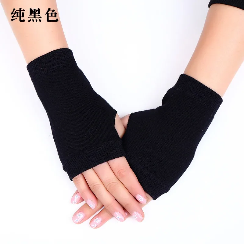 Winter Cotton Knitted Thick Fingerless Gloves Women Men Autumn Outdoor Warm Wool Driving Fingerless Glove Touchscreen Mittens