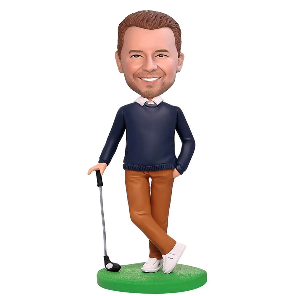 MEJELE Customized Bobblehead Dolls,Golf Handmade Personalized Sculpture Gifts for Men,Boyfriends,Husbands,Office Colleagues