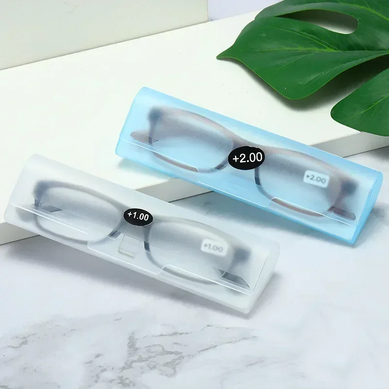 New Style Semi Transparent Myopia Presbyopic Glasses Box Frosted Plastic Glasses Cases Eyeglasses Organizer Reading Óculos Bag