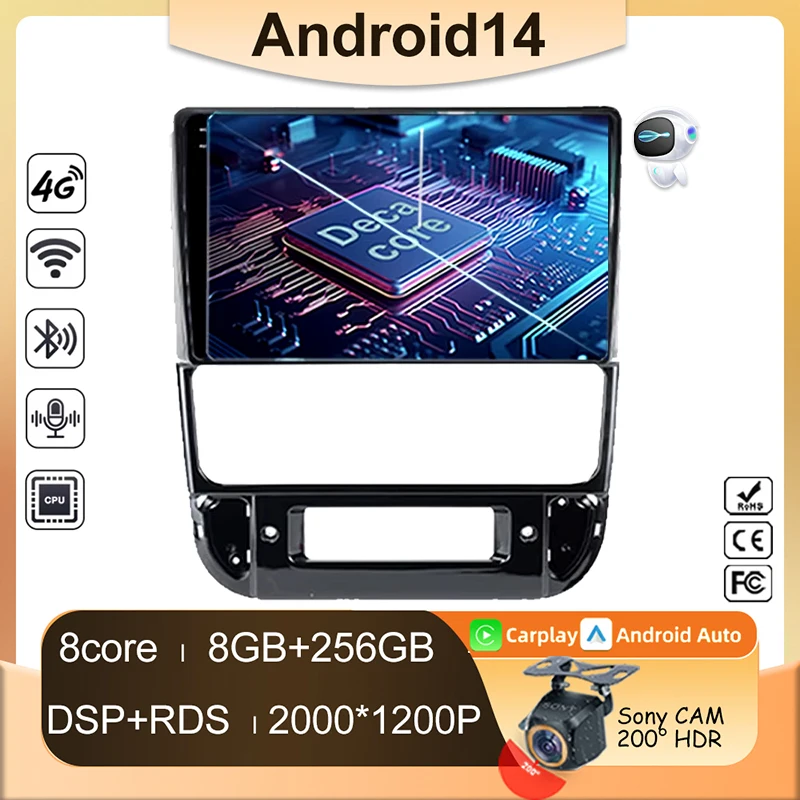 Android For Peugeot 406 1995 - 2005 Car Player 5G Auto Radio Multimedia GPS Video Navigation Carplay No 2Din Screen Bluetooth