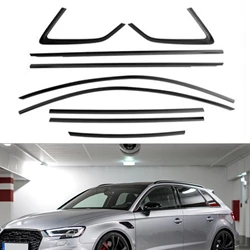 10pcs Exterior Window Trim For Audi A3 S3 RS3 8V Hatchback 2013-20 Gloss Black Protect Molding Seal Strip Styling Weatherstrips