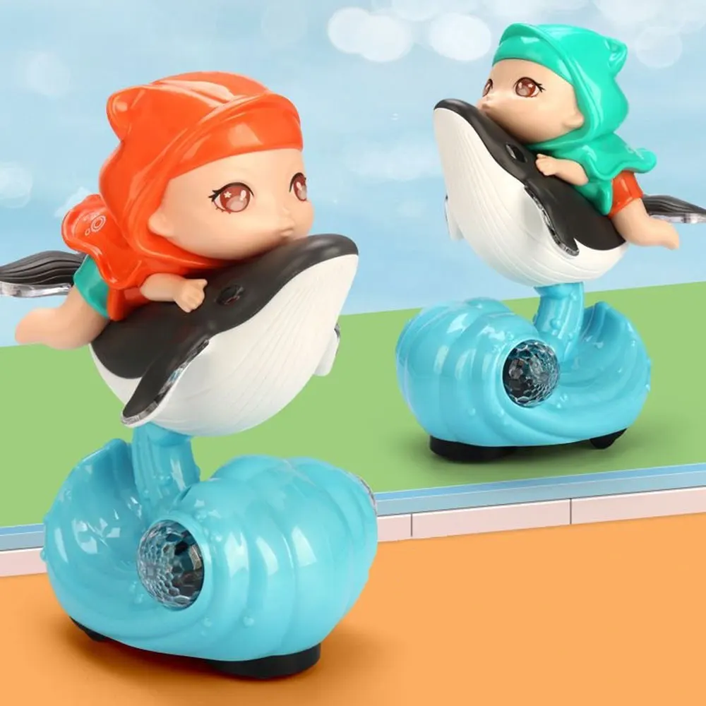 Columpio eléctrico ballena luz música sonido danza Robot juguetes juguetes para niños figura de acción de dibujos animados regalo de cumpleaños para niña VG156