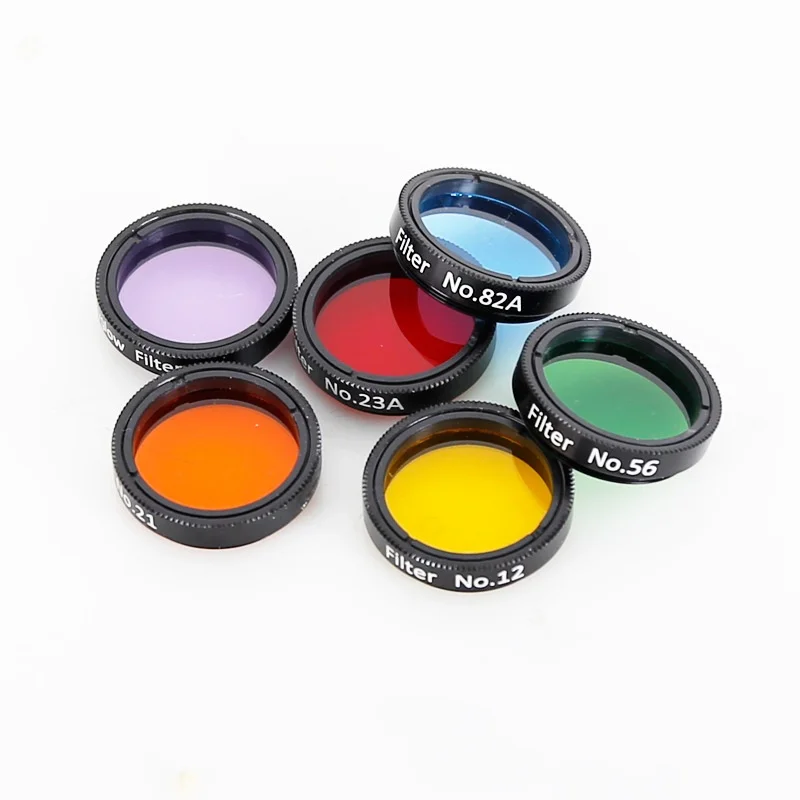 1.25 Inch Telescope Filter Yellow Red Blue Filter Sheet for Telescope Eyepiece Observe the Moon