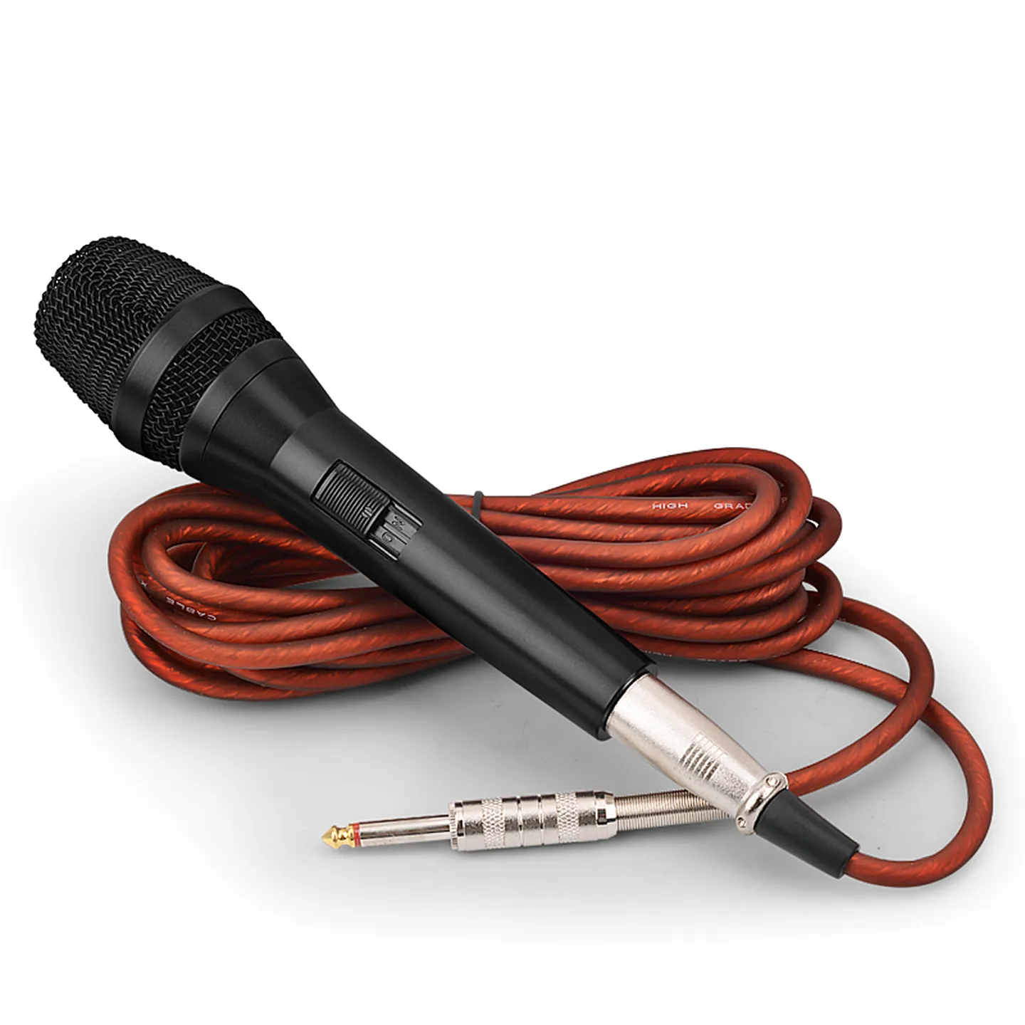 10 Meter Wired Dynamic Microphone, Metal Handheld Karaoke Mic with Anti-Feedback, for Stage, Meeting, Teaching, Trolley Speaker