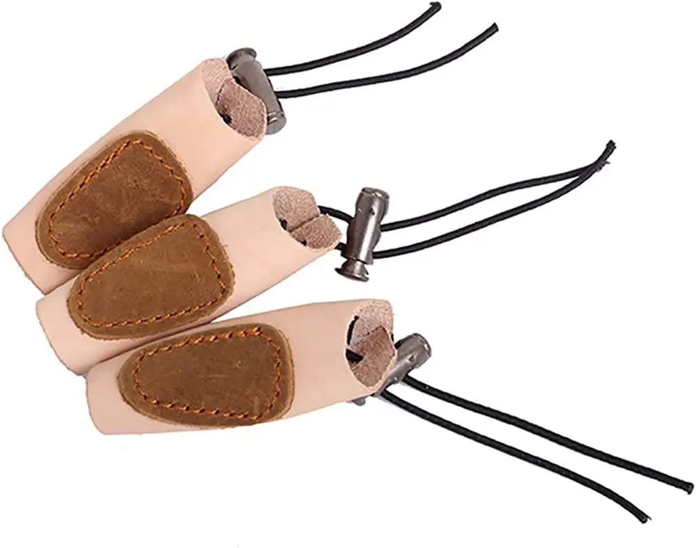 Anneau De Pouce De Tir à L'Arc En Cuir PU Avec Sangle Réglable - Protège-Pouce Antidérapant