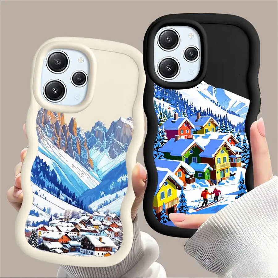 حافظة ثلج شتوية لطيفة لهاتف Xiaomi Redmi 10A A5 A3 13C 12C 9C A1 + A2 Plus 14C 9T 10C غطاء هاتف ناعم #5