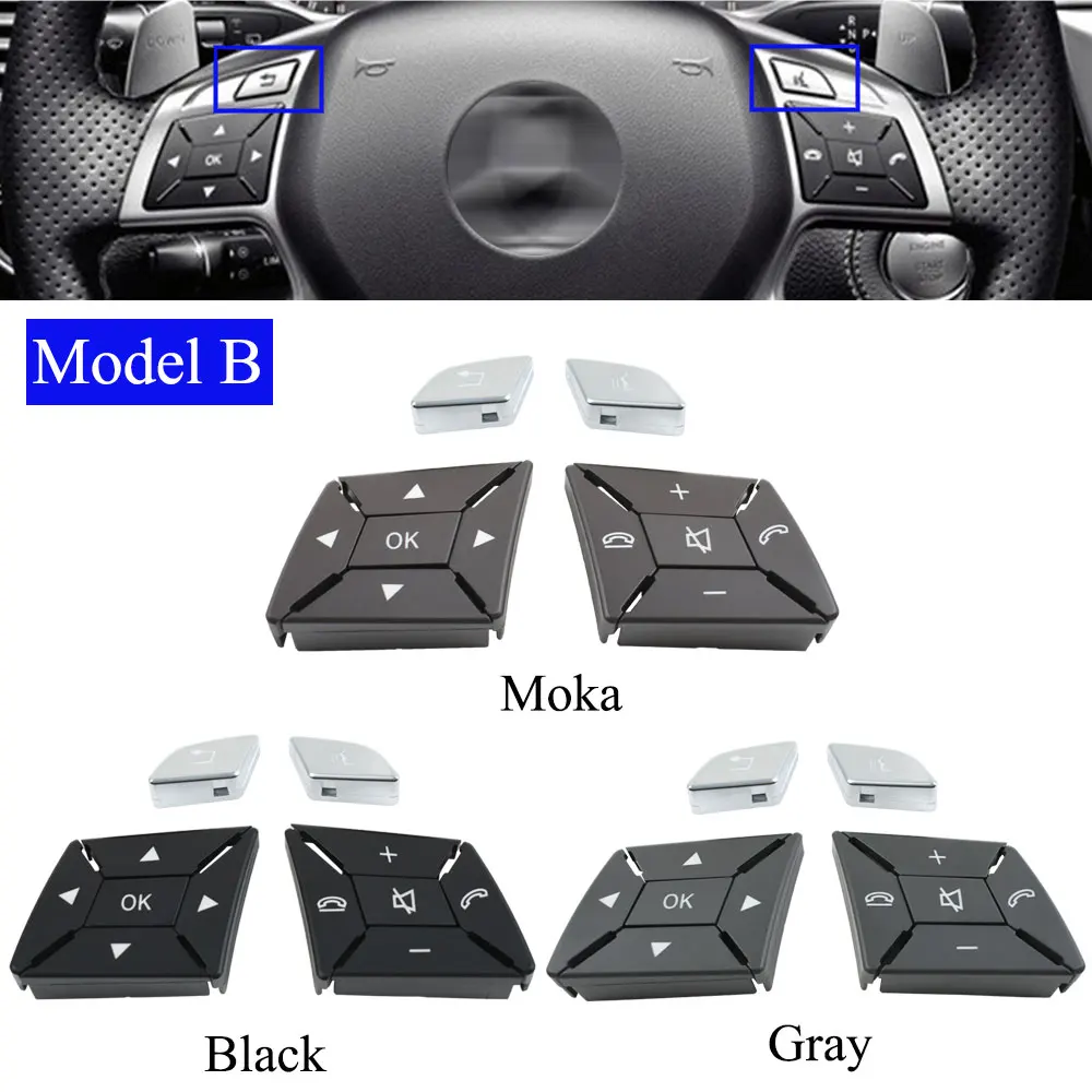 W166 W463 Interior Black Steering Wheel Button Cover Control Switch Trim For Mercedes Benz ML GL G Class GL550 GL350 ML350