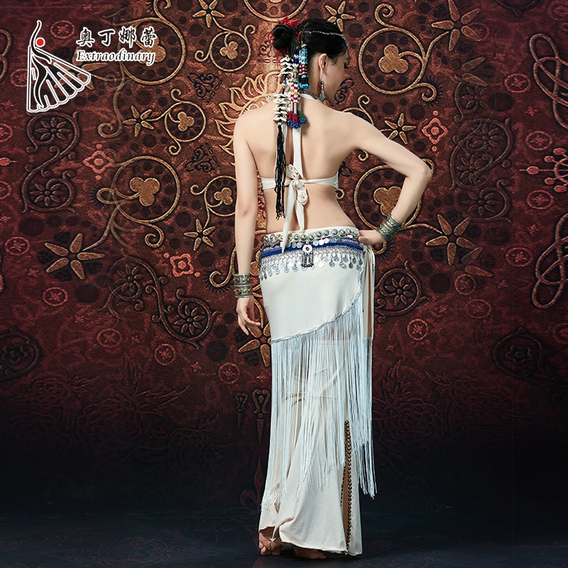 White Tribal Belly Dance Costume Sexy Dancer Outfits