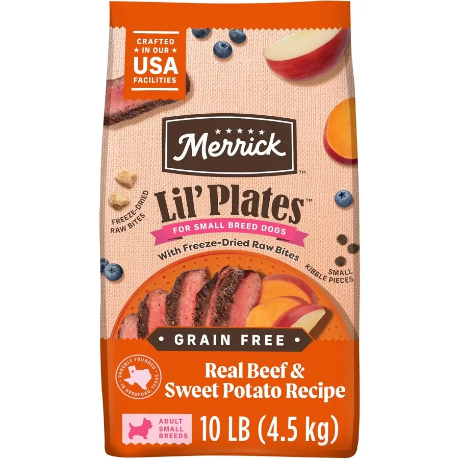 Lil' Plates Grain Free Dry Dog Food For Small Dogs Texas Beef And Sweet Potato Kibble With Raw Bites - 10.0 lb. Bag