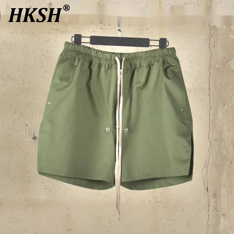 

HKSH Spring Summer New Man Tide RO Style Capris Niche Design Trendy Cotton Niche Design Women Chic Ins Drawstring Shorts HK6076