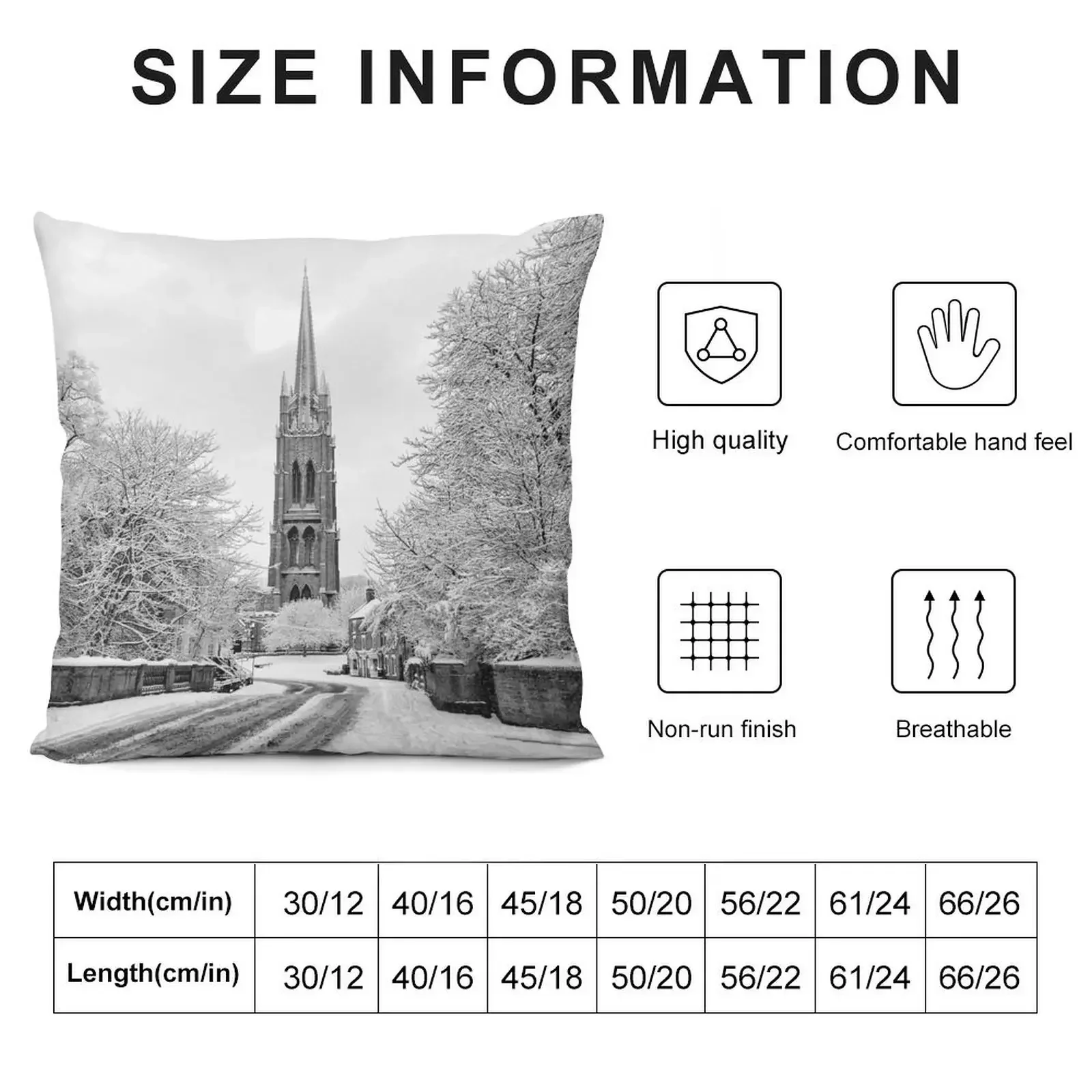 St James' church Louth In The Snow Throw Pillow Luxury Sofa Cushions pillow cover luxury Ornamental Pillow