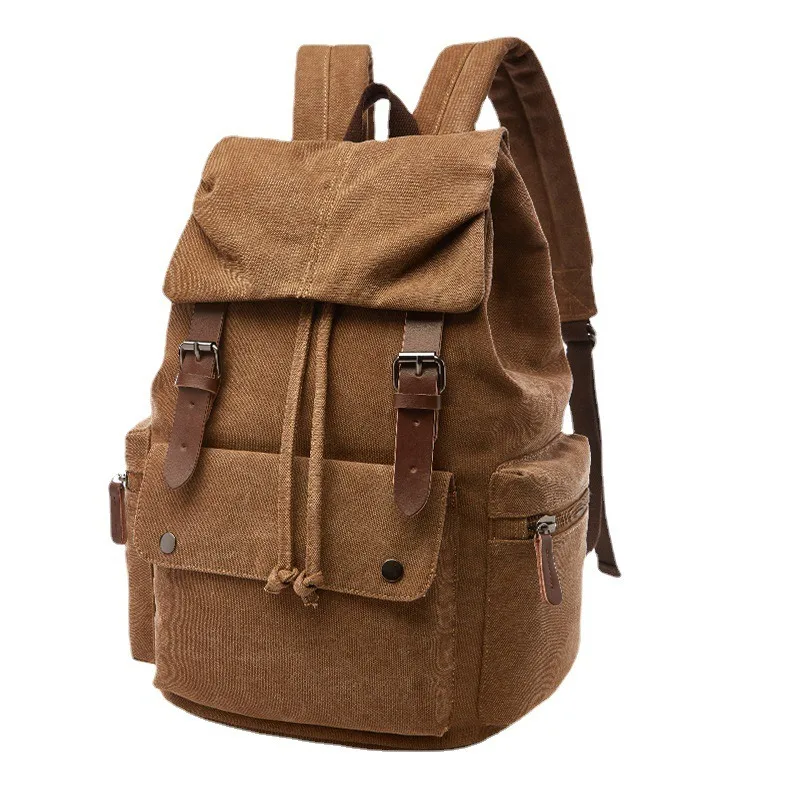 

Nesitu Highend Vintage Green Coffee Grey Khaki Blue Black Red 14 inch Laptop Canvas Men Women Backpack School Travel Bag M6048