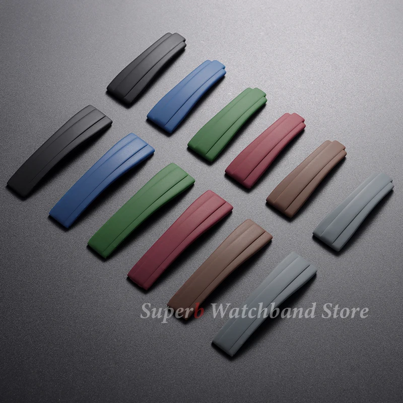 Ремешок для часов с пряжкой-бабочкой из нержавеющей стали для Rolex Black Water Ghost Green Submariner Daytona, мужской прочный резиновый ремешок для часов