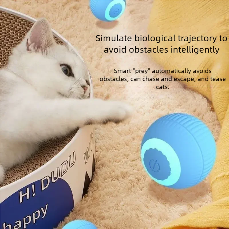 Cat Interactive Ball Smart Cat Toys Electronic Interactive Cat Toy Indoor Automatic Rolling Magic Ball PetAccessories