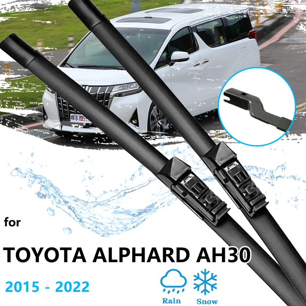 

For Toyota Alphard Vellfire AH30 2015~2022 Car Front Wiper Blade Cutter Windscreen Windshield Cleaning Boneless Frameless Rubber