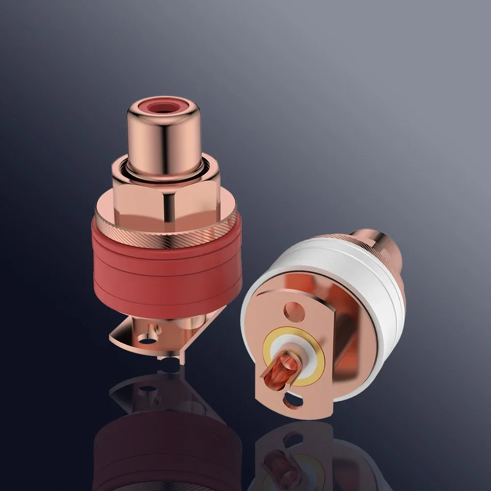 คุณภาพสูง Viborg RC101 ทองแดงบริสุทธิ์ซ็อกเก็ต RCA บัดกรีซ็อกเก็ตหญิง RCA Hifi