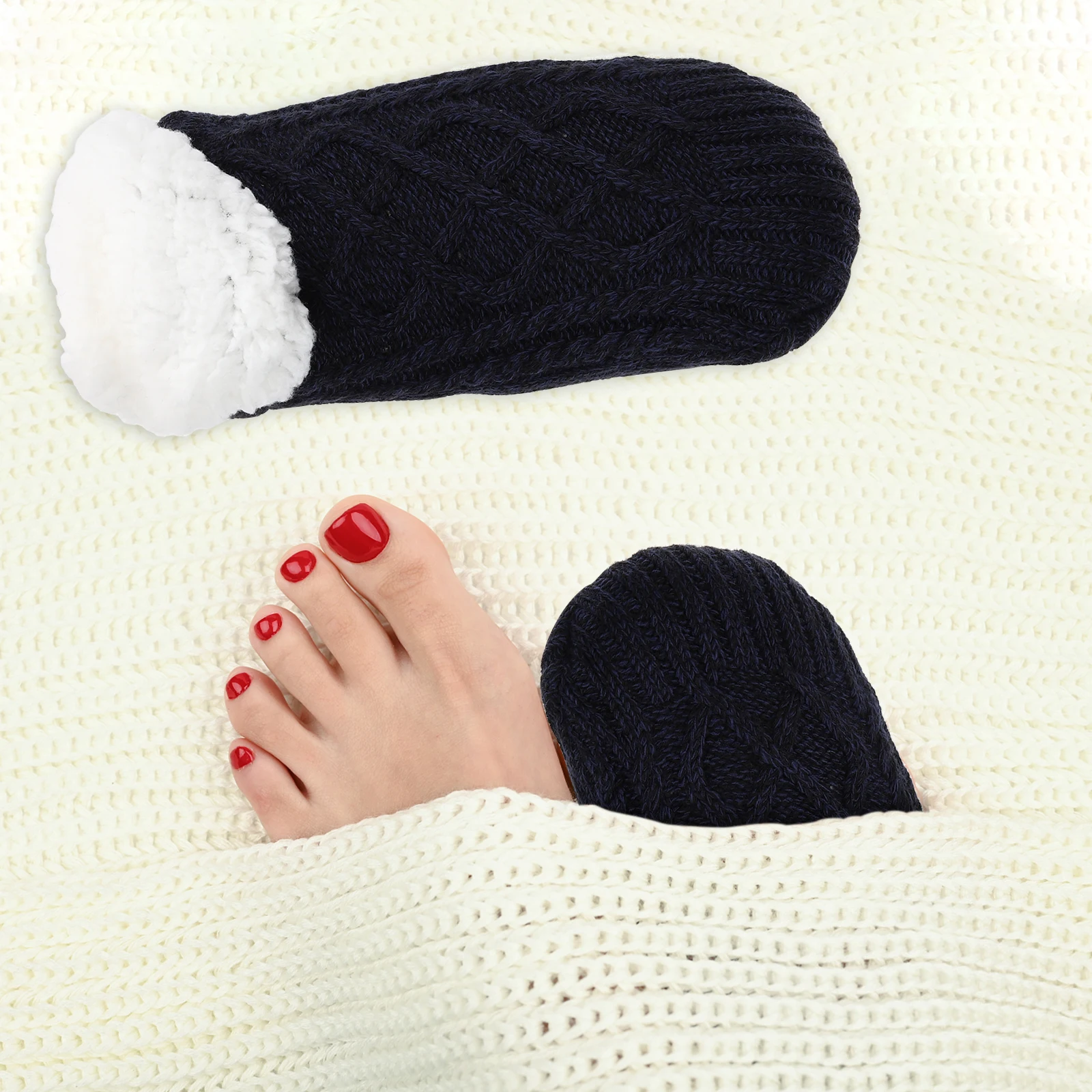 

1 шт., флисовые теплые толстые напольные тапочки, носки для женщин, уютные зимние нескользящие домашние носки на Хэллоуин, домашний подарок