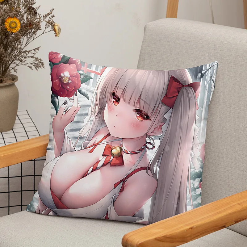 Anime Game Azur Lane Cosplay Plush Toy Formidable Pillow Living Room Home Sofa Decors 45*45 CM image 5