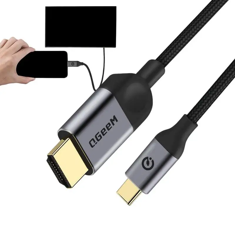 Type C To High Definition Multimedia Interface Cable Plug And Play Type C Adapter Cable For Phones No Drive Required Video