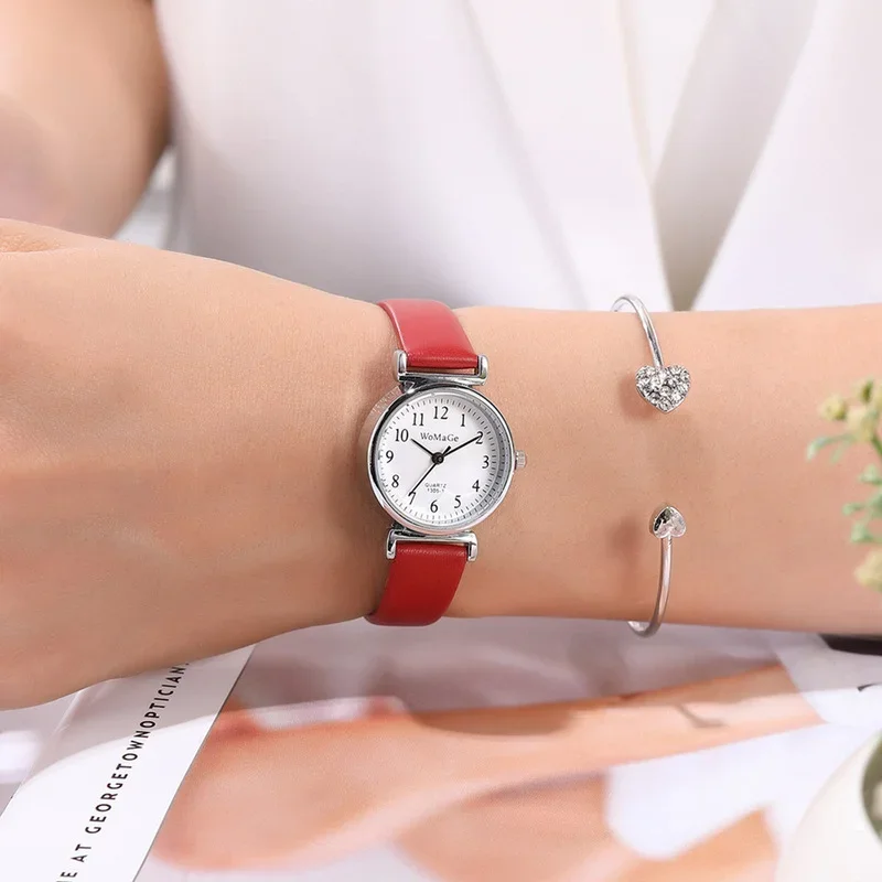 Women Watches Vintage Small Dial Watch Sweet Leather Strap Casual Ladies Quartz Clock Wrist Watches