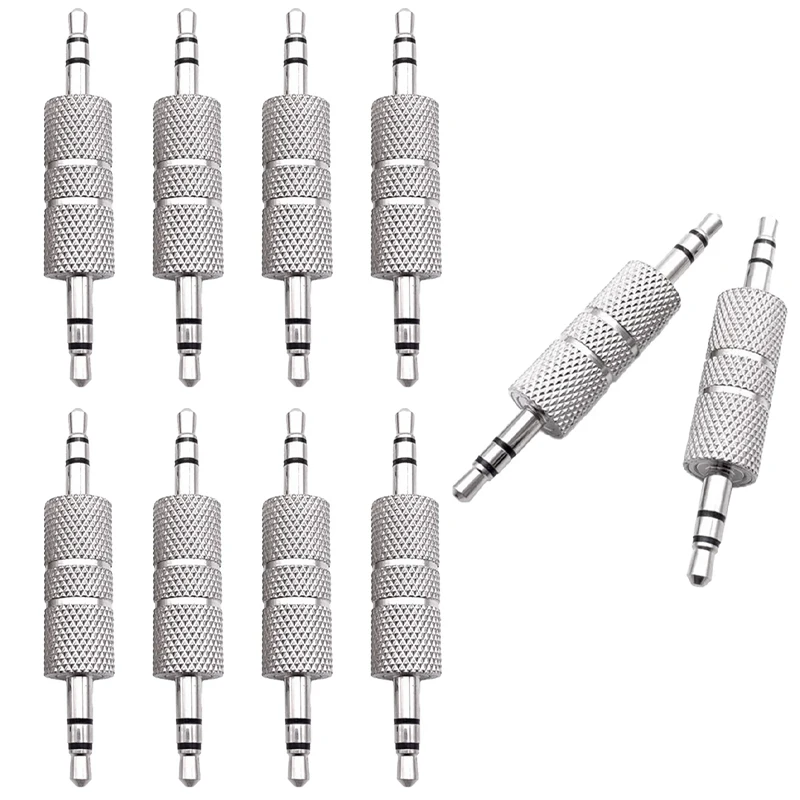 

4/10/40 Pcs 3.5mm Male to Male Stereo Audio Plug Connector Barrel Coupler Metal Adapter for Headphone Speaker Microphone Repair