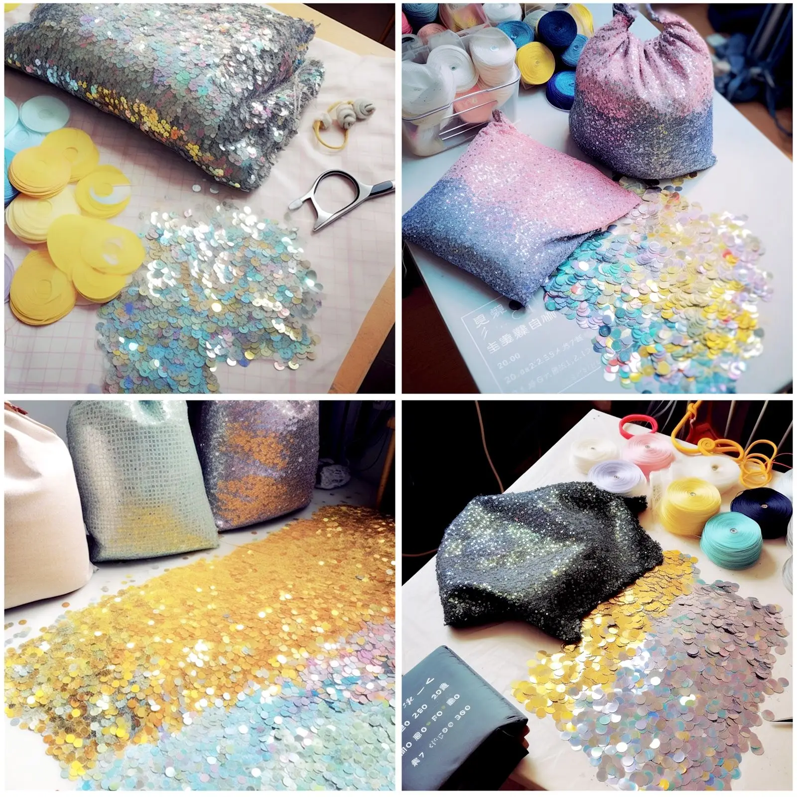 50g/Pack Large Round Sequins 4 Holes Gold Sliver Flakes Loose Sequins DIY Garment Handbag Pendant Craft Accessories 20/25/35MM