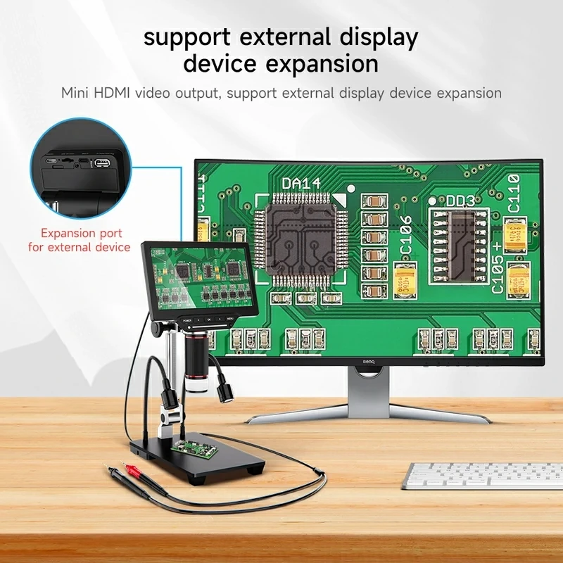 JC AIXUN-DM21 Electronic Digital Microscope with Multimeter Measurement, Large Screen Display for BGA Soldering Tool, 7 inch