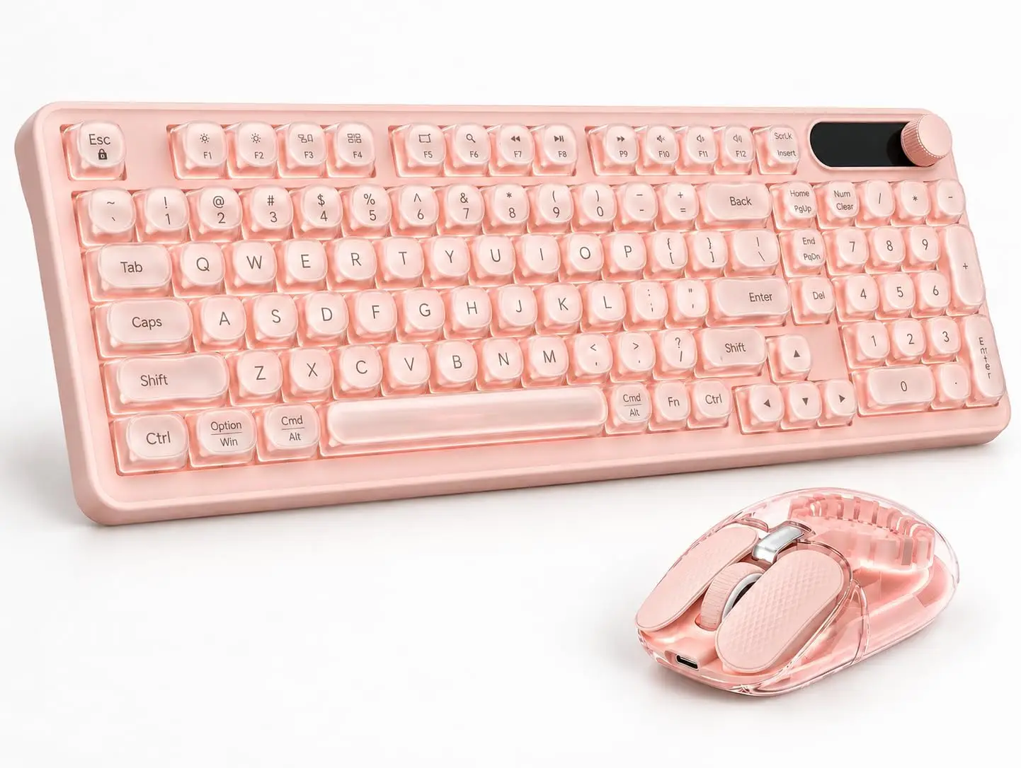 seenda Wireless Keyboard Mouse Combo,2.4G USB Bluetooth Keyboard Mouse Rechargeable RGB Backlit for Notebook Desktop Computer