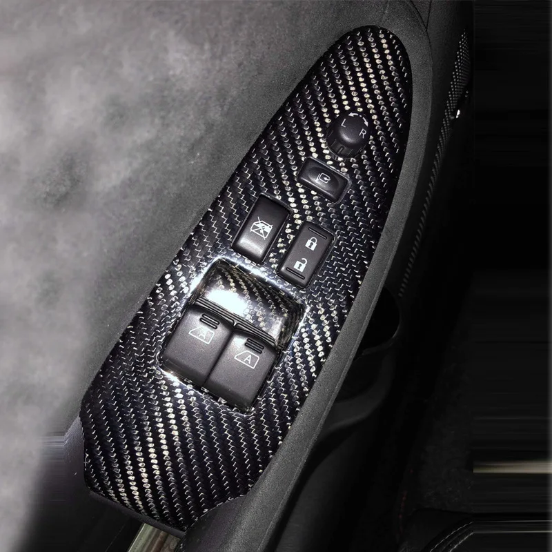 

SAAR, совместимый с Nissan 370Z Z34, детали для модификации интерьера из углеродного волокна, панель регулировки окна, неразрушающая панель