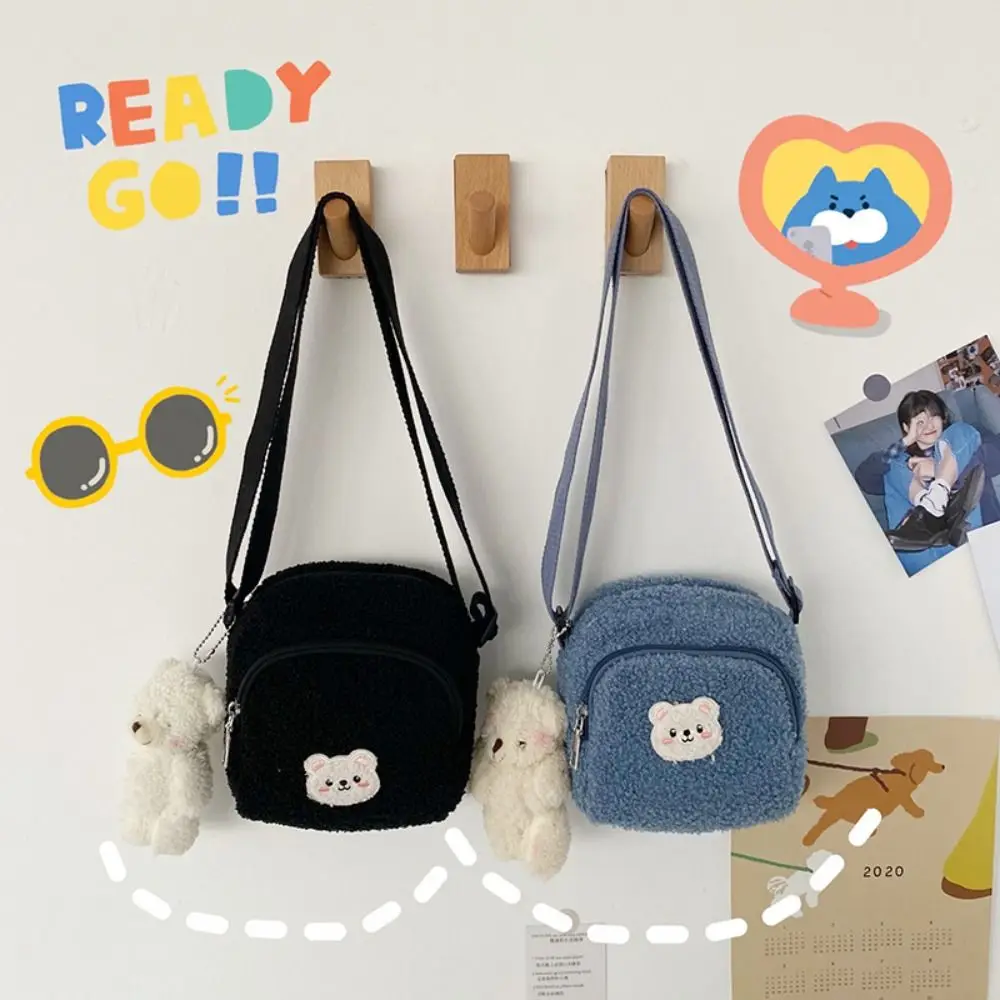 Crossbody Bags All-match Toy Gift Cute Bear Print Cute Small Bags Small Plush Shoulder Bag Women Handbags Korean Style Handbags