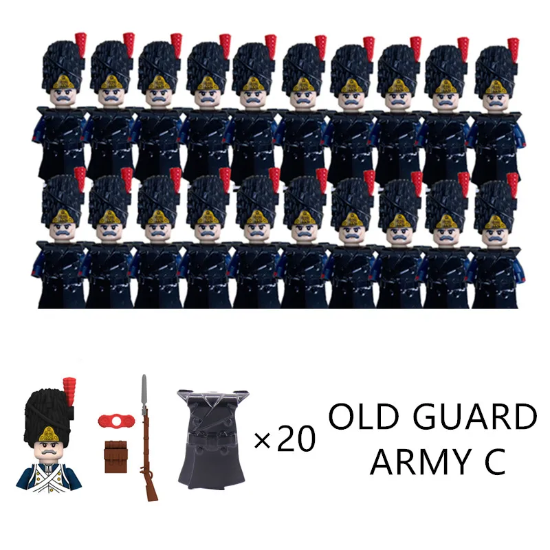 Soldier Figures Officer Coat Shawl Knapsack Building Blocks Napoleonic War Weapon Accessories Moc Bricks Toys for Children Gifts