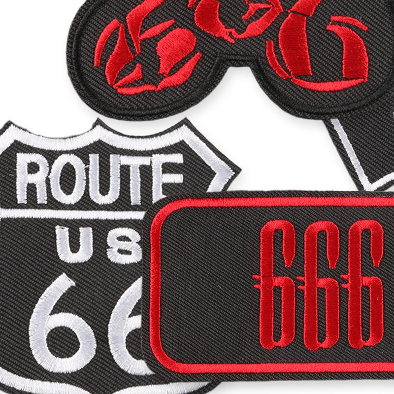 6 Stück gemischte Aufnäher für Kleidung, rot, thermoadhäsiv, zum Aufbügeln, zum Aufbügeln auf Stoff, Rucksack, bestickte Aufkleber, zum Aufnähen, Applikationen, DIY – Detail 3