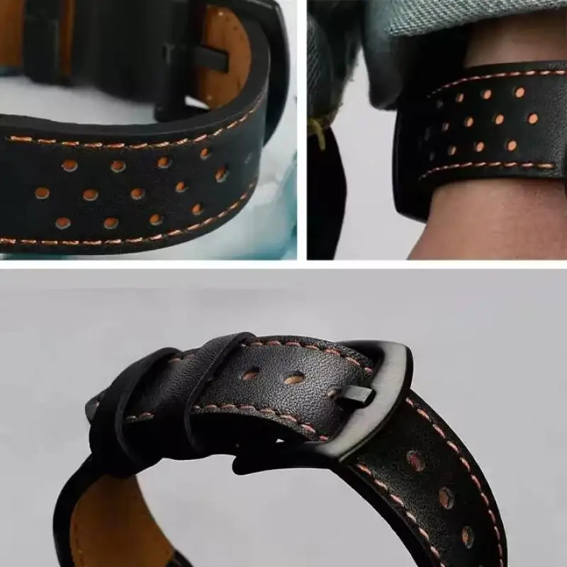 NORTH EDGE APACHE-46 용 22mm 가죽 스트랩 APACHE-46 용 팔찌 루프 교체 Smartwatch 액세서리 통기성 시계 밴드