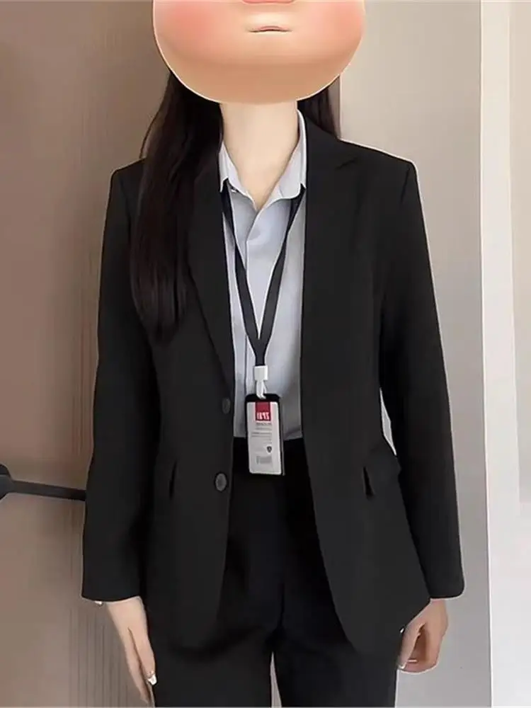 

Bla Suit Women's Interview Outfit Spring Autumn Profional Clothing College Student Workwear Ele Top Ladies Suit