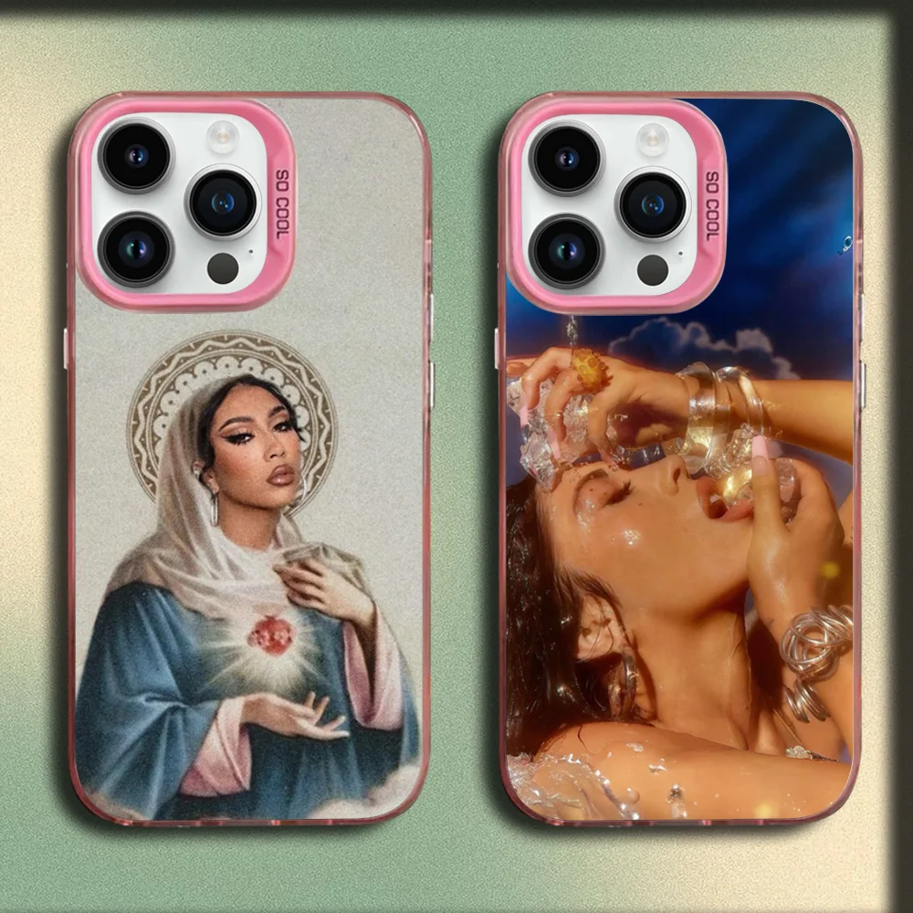 

Singer K-Kali Uchis Phone Case For iPhone 16,15,14,13,12,11,Mini,Pro,SE,MAX Pink Matte Silicone Cover