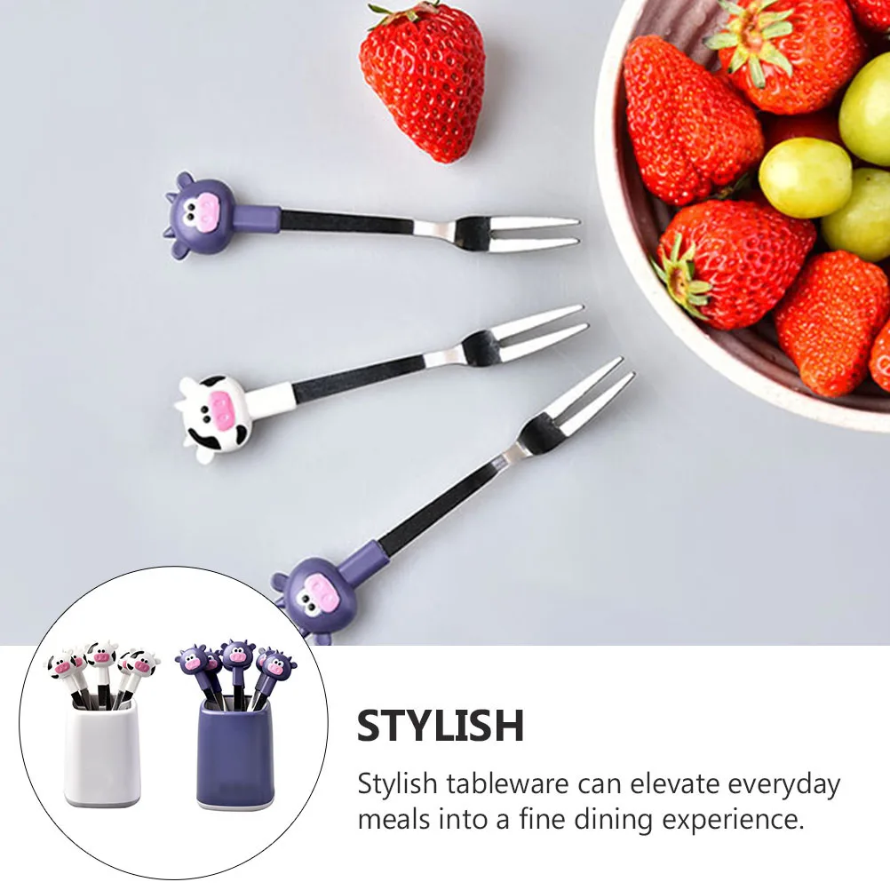 

2 set Calf Shape Fruit Forks Stainless Steel Dessert Forks For Appetizers Mini Cake Seafood Fine Workmanship Tableware Set