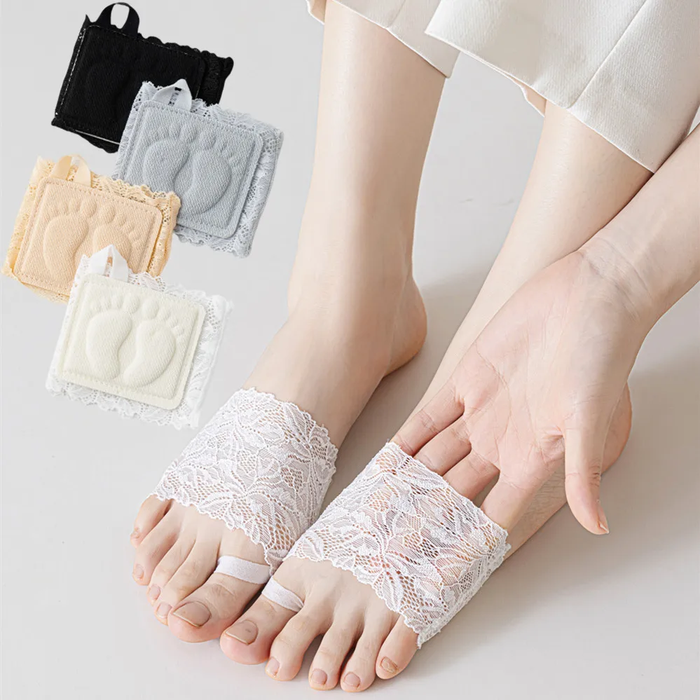Summer Forefoot Pads Women High Heels Half Insoles Anti-slip Foot Care Toe Socks Thin Invisible No Show Socks Sock Slippers New