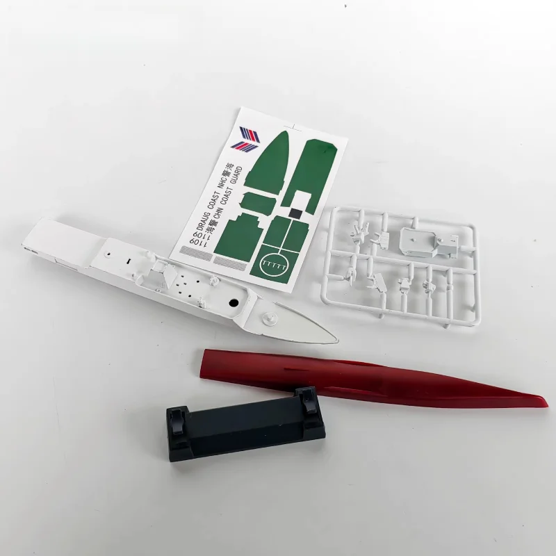 Modelo de barco de acorazado de ensamblaje 4D, 8 Uds., destructores, barco de la guardia costera, submarino, simulación, juguete militar, adorno de buque de guerra