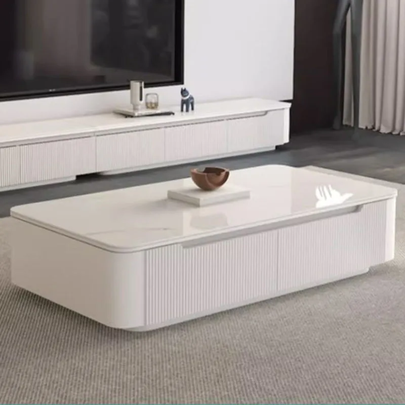 Korea Nordic Coffee Tables White Designer Low Minimalist Marble Coffee Table Modern Apartamento Tavolino Da Salotto Furniture